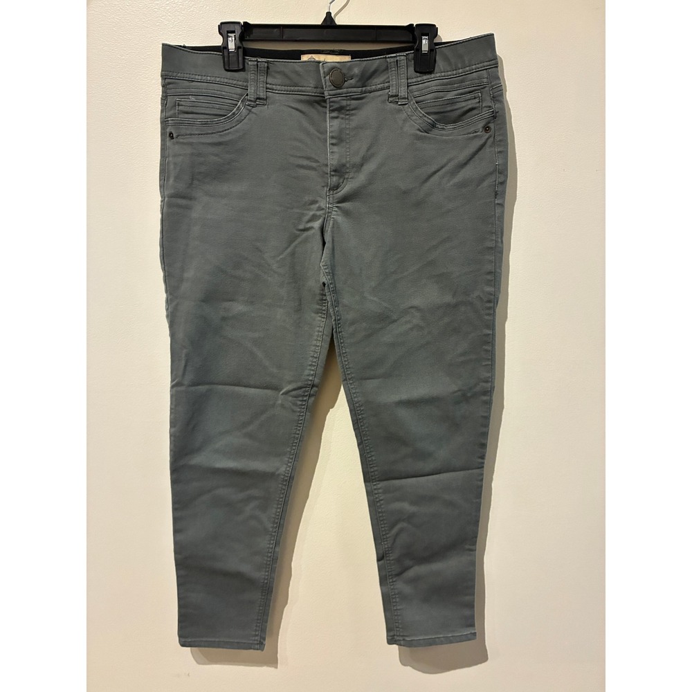 Democracy Ab Solution Skinny Pants Womens 14 Olive Grey Cropped